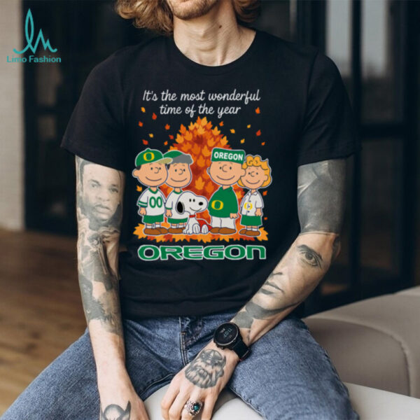Oregon Ducks x Peanuts Fall T Shirt It’s the Most Wonderful Time of the Year
