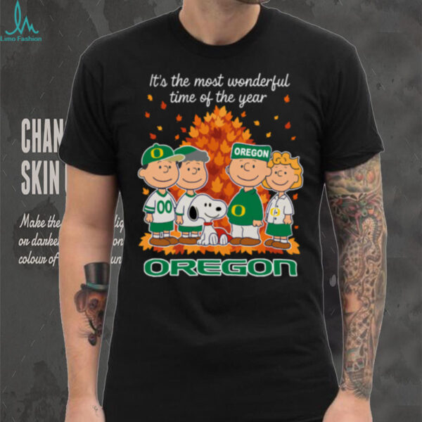 Oregon Ducks x Peanuts Fall T Shirt It’s the Most Wonderful Time of the Year
