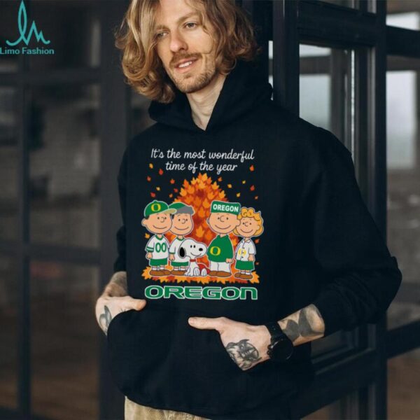 Oregon Ducks x Peanuts Fall T Shirt It’s the Most Wonderful Time of the Year