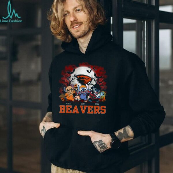 Oregon State Beavers Scary Stitch Halloween Shirt – Custom NCAA Football Tee – Personalized Horror Gift for College Game Day Fans