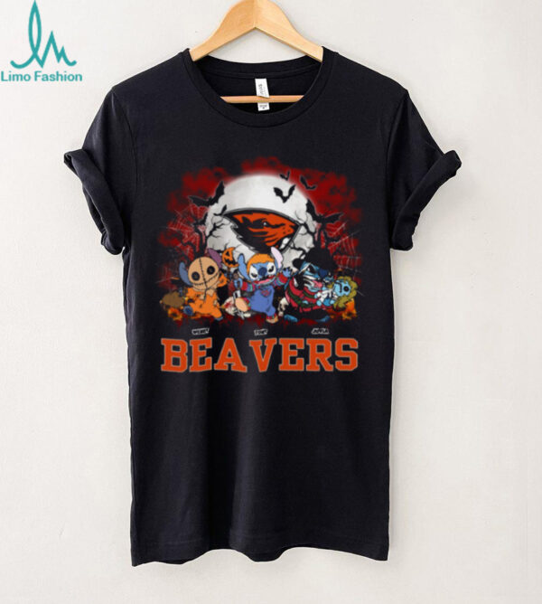 Oregon State Beavers Scary Stitch Halloween Shirt – Custom NCAA Football Tee – Personalized Horror Gift for College Game Day Fans