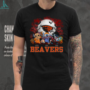 Oregon State Beavers Scary Stitch Halloween Shirt – Custom NCAA Football Tee – Personalized Horror Gift for College Game Day Fans