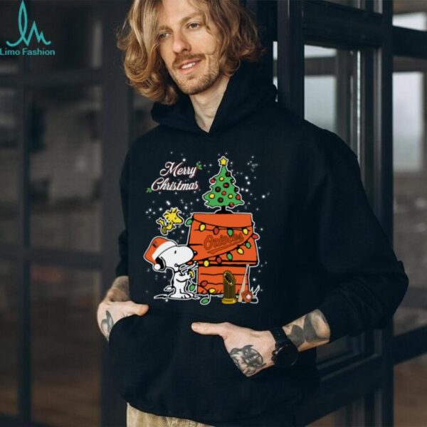 Orioles Shop Merry Christmas With Snoopy Baby Baltimore Orioles T Shirt