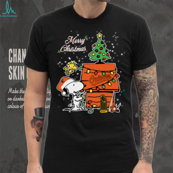 Orioles Shop Merry Christmas With Snoopy Baby Baltimore Orioles T Shirt