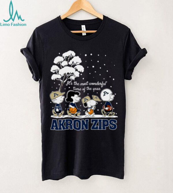 Peanuts Akron Zips Winter It’s The Most Wonderful Time Of The Year T Shirt
