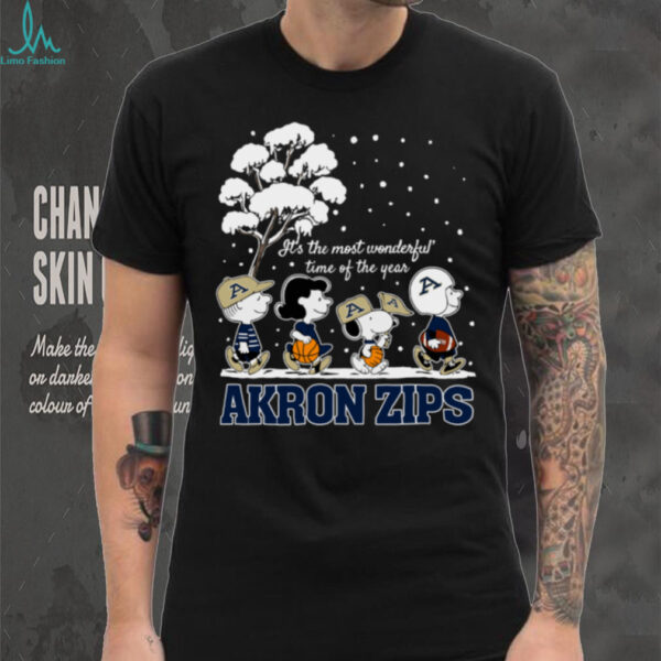 Peanuts Akron Zips Winter It’s The Most Wonderful Time Of The Year T Shirt