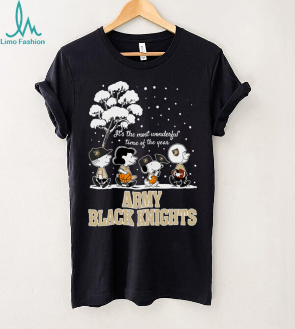 Peanuts Army Black Knights Winter It’s The Most Wonderful Time Of The Year T Shirt