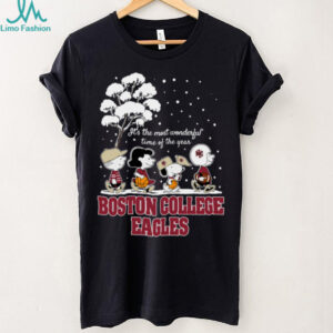 Peanuts Boston College Eagles Winter It's The Most Wonderful Time Of The Year T Shirt