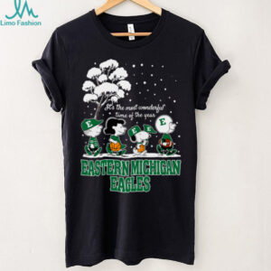 Peanuts Eastern Michigan Eagles Winter It's The Most Wonderful Time Of The Year T Shirt