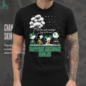Peanuts Eastern Michigan Eagles Winter It's The Most Wonderful Time Of The Year T Shirt