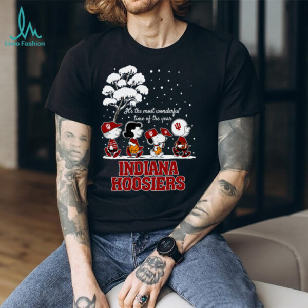 Peanuts Indiana Hoosiers Winter It’s The Most Wonderful Time Of The Year T Shirt