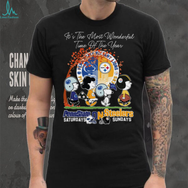 Peanuts It’S The Most Wonderful Time Of The Year Penn State Saturdays On Steelers Sundays Shirt