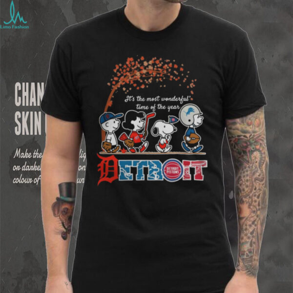 Peanuts It’s The Most Wonderful Time Of The Year Detroit Sports Shirt