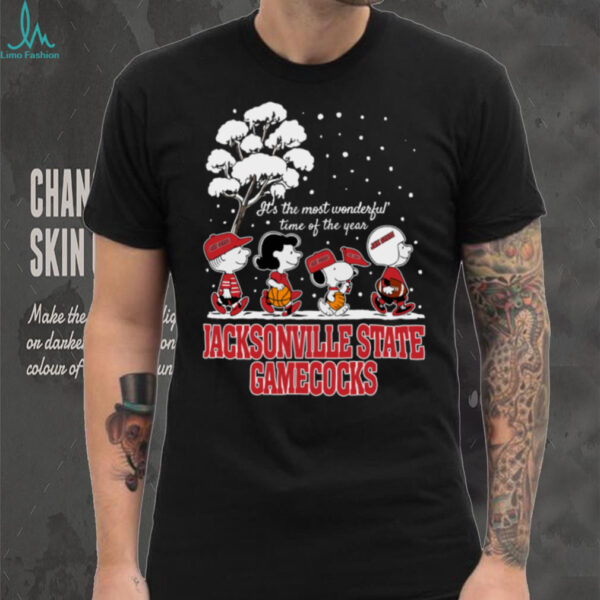 Peanuts Jacksonville State Gamecocks Winter It’s The Most Wonderful Time Of The Year T Shirt