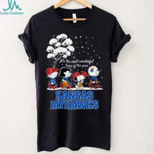 Peanuts Kansas Jayhawks Winter It's The Most Wonderful Time Of The Year T Shirt