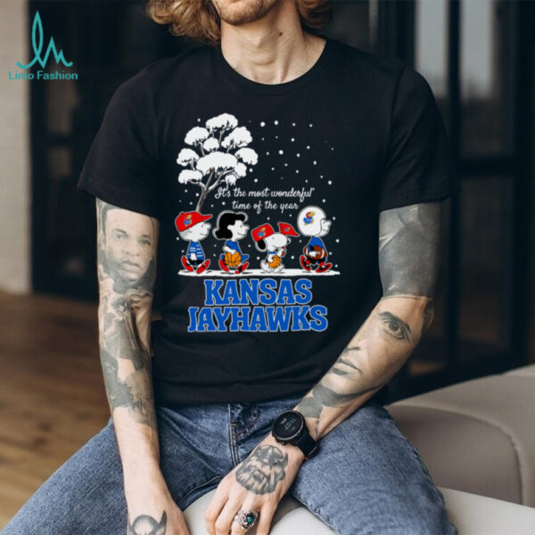 Peanuts Kansas Jayhawks Winter It’s The Most Wonderful Time Of The Year T Shirt
