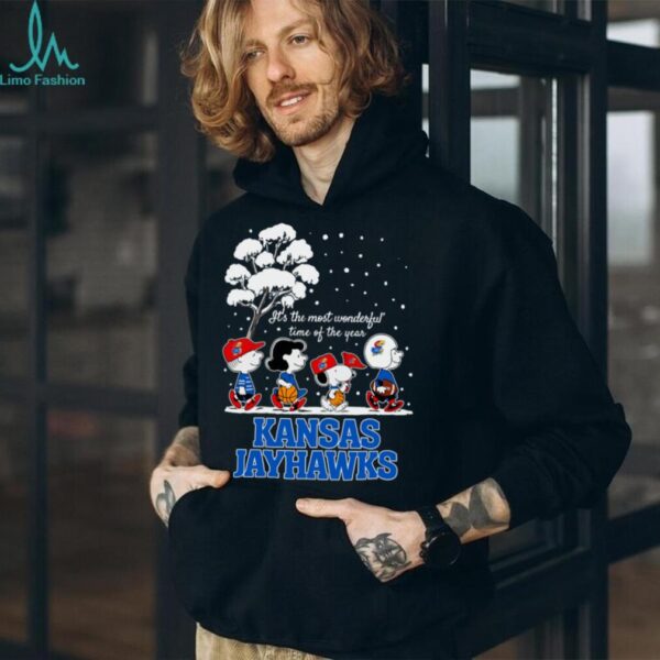 Peanuts Kansas Jayhawks Winter It’s The Most Wonderful Time Of The Year T Shirt