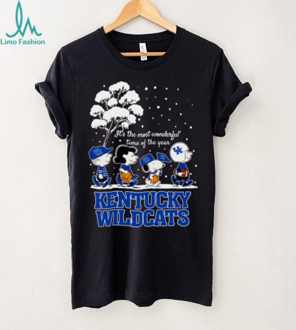 Peanuts Kentucky Wildcats Winter It’s The Most Wonderful Time Of The Year T Shirt