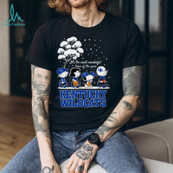 Peanuts Kentucky Wildcats Winter It’s The Most Wonderful Time Of The Year T Shirt