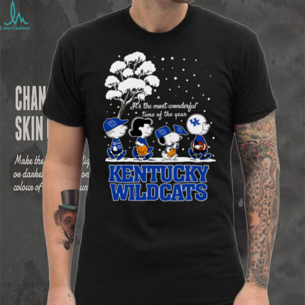 Peanuts Kentucky Wildcats Winter It’s The Most Wonderful Time Of The Year T Shirt