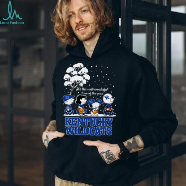 Peanuts Kentucky Wildcats Winter It’s The Most Wonderful Time Of The Year T Shirt