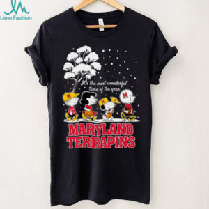 Peanuts Maryland Terrapins Winter It's The Most Wonderful Time Of The Year T Shirt