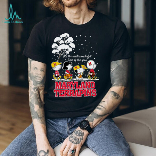 Peanuts Maryland Terrapins Winter It’s The Most Wonderful Time Of The Year T Shirt