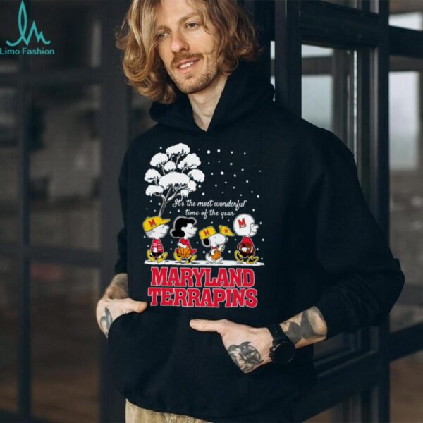 Peanuts Maryland Terrapins Winter It’s The Most Wonderful Time Of The Year T Shirt