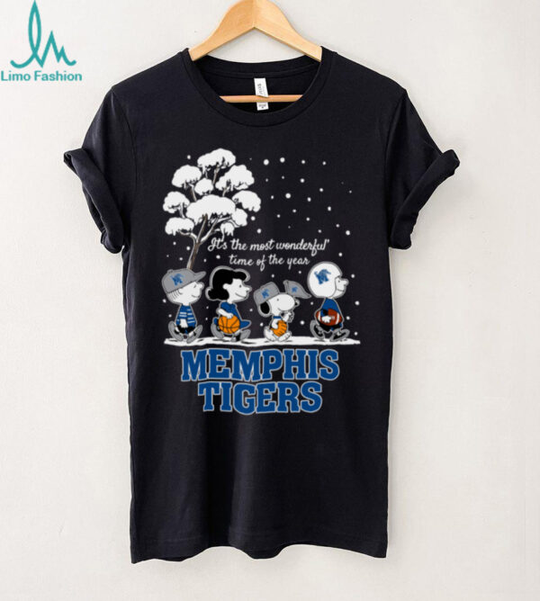Peanuts Memphis Tigers Winter It’s The Most Wonderful Time Of The Year T Shirt