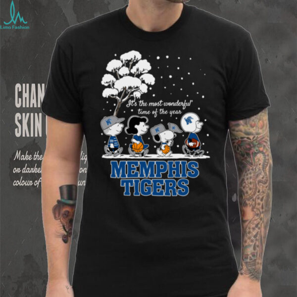 Peanuts Memphis Tigers Winter It’s The Most Wonderful Time Of The Year T Shirt
