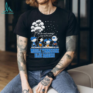 Peanuts Middle Tennessee Blue Raiders Winter It's The Most Wonderful Time Of The Year T Shirt