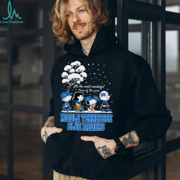 Peanuts Middle Tennessee Blue Raiders Winter It’s The Most Wonderful Time Of The Year T Shirt
