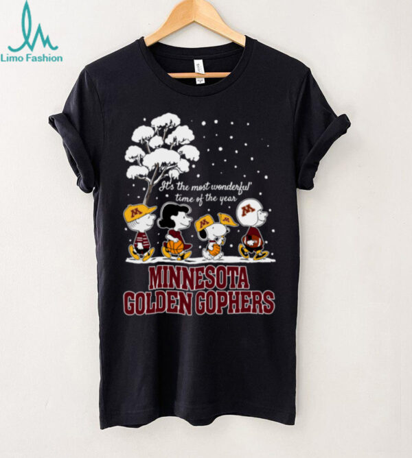 Peanuts Minnesota Golden Gophers Winter It’s The Most Wonderful Time Of The Year T Shirt