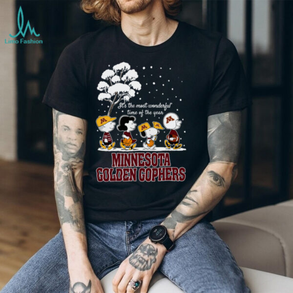 Peanuts Minnesota Golden Gophers Winter It’s The Most Wonderful Time Of The Year T Shirt