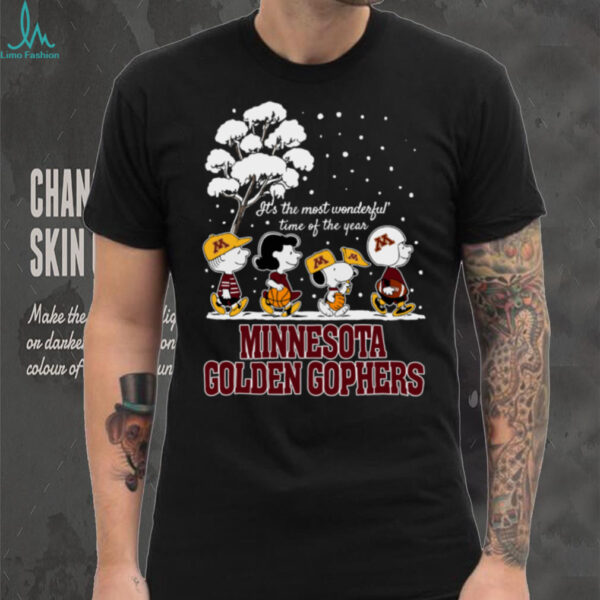 Peanuts Minnesota Golden Gophers Winter It’s The Most Wonderful Time Of The Year T Shirt