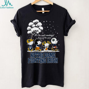 Peanuts Notre Dame Fighting Irish Winter It's The Most Wonderful Time Of The Year T Shirt