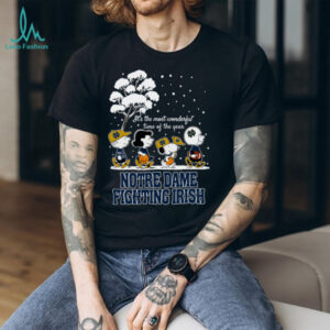 Peanuts Notre Dame Fighting Irish Winter It's The Most Wonderful Time Of The Year T Shirt