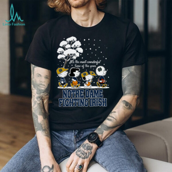 Peanuts Notre Dame Fighting Irish Winter It’s The Most Wonderful Time Of The Year T Shirt