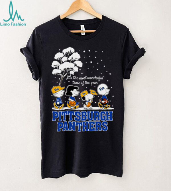 Peanuts Pittsburgh Panthers Winter It’s The Most Wonderful Time Of The Year T Shirt