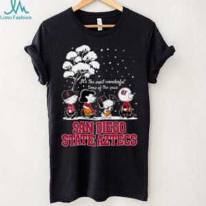 Peanuts San Diego State Aztecs Winter It's The Most Wonderful Time Of The Year T Shirt