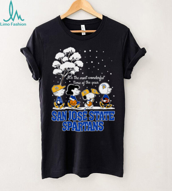 Peanuts San José State Spartans Winter It’s The Most Wonderful Time Of The Year T Shirt