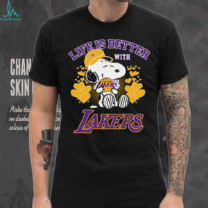 Peanuts Snoopy Life Is Better With Los Angeles Lakers Basketball Love T Shirt
