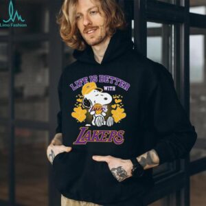 Peanuts Snoopy Life Is Better With Los Angeles Lakers Basketball Love T Shirt