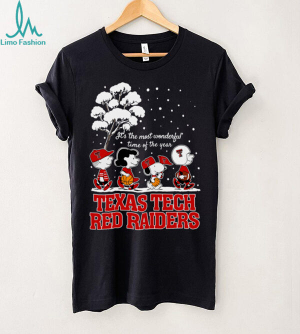 Peanuts Texas Tech Red Raiders Winter It’s The Most Wonderful Time Of The Year T Shirt