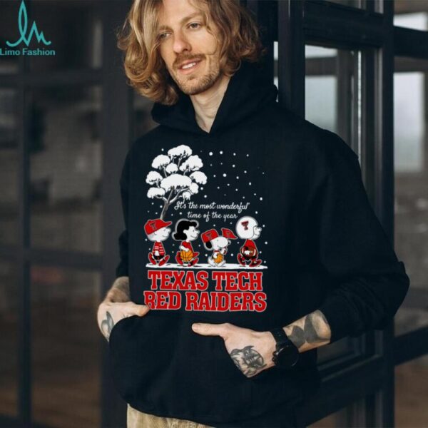 Peanuts Texas Tech Red Raiders Winter It’s The Most Wonderful Time Of The Year T Shirt