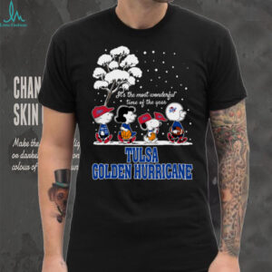 Peanuts Tulsa Golden Hurricane Winter It's The Most Wonderful Time Of The Year T Shirt