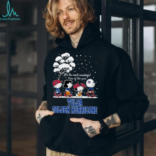 Peanuts Tulsa Golden Hurricane Winter It’s The Most Wonderful Time Of The Year T Shirt
