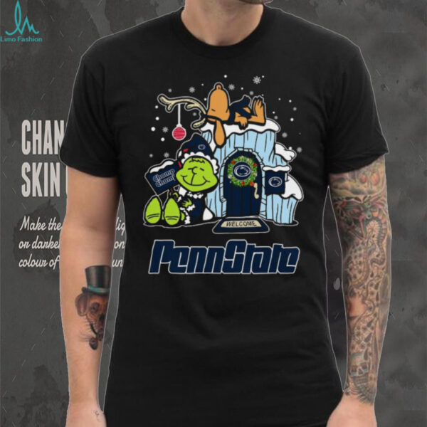Penn State Nittany Lions Grinch and Snoopy Nuts Welcome Christmas T Shirt