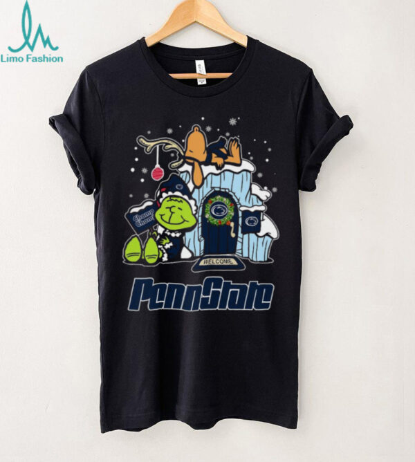 Penn State Nittany Lions Grinch and Snoopy Nuts Welcome Christmas T Shirt