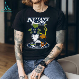 Penn State Nittany Lions NCAA Football Grinch and Dog Shirt – Custom Name Fan Tee – Personalized Game Day & Holiday Gift